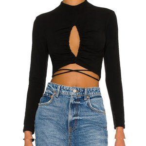 ASTR the Label tie waist key hole crop NWT